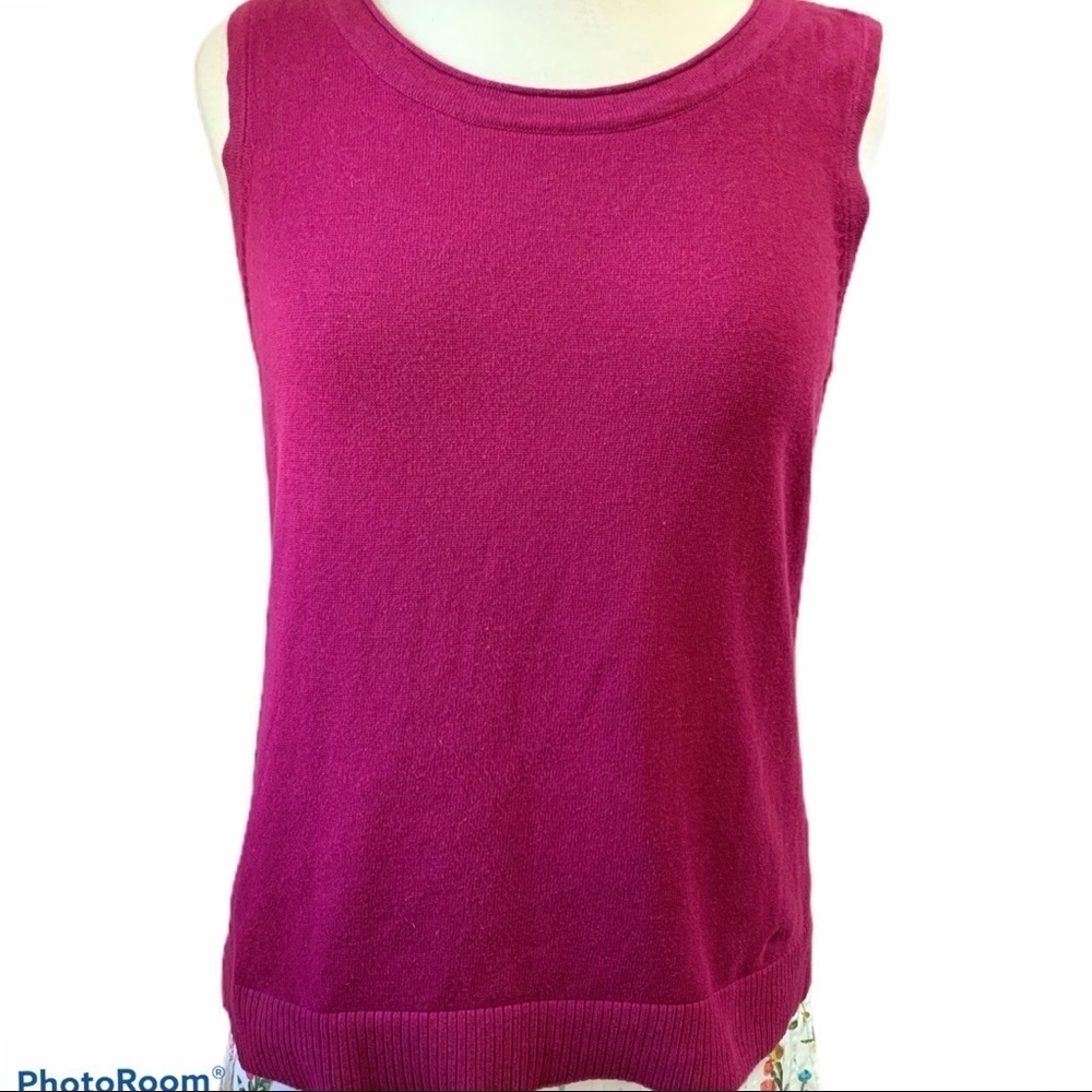 Christopher & Banks Sweater Tank Raspberry Layer - Picture 2 of 10